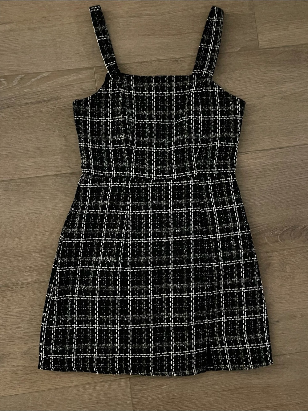 Francesca's Collections Black & White Plaid Mini Dress